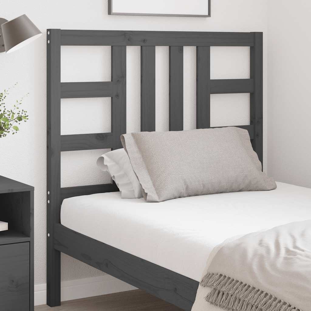 vidaXL Bed Headboard | Grey | Solid Pine Wood | 96x4x100 cm | Attractive Design