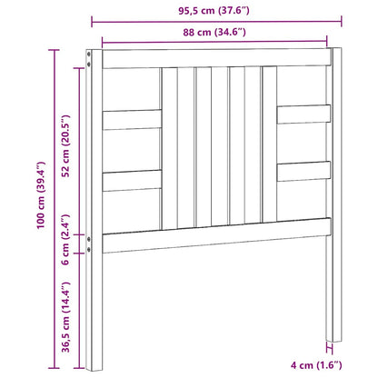 vidaXL Bed Headboard | Grey | Solid Pine Wood | 96x4x100 cm | Attractive Design