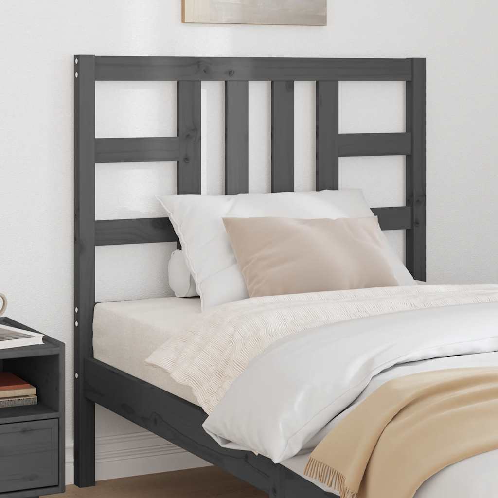 vidaXL Bed Headboard | Grey | Solid Pine Wood | 96x4x100 cm | Attractive Design