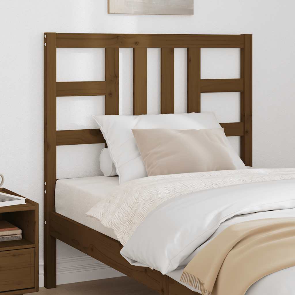 vidaXL Bed Headboard | Honey brown | Solid pinewood | 96x4x100 cm | Tough