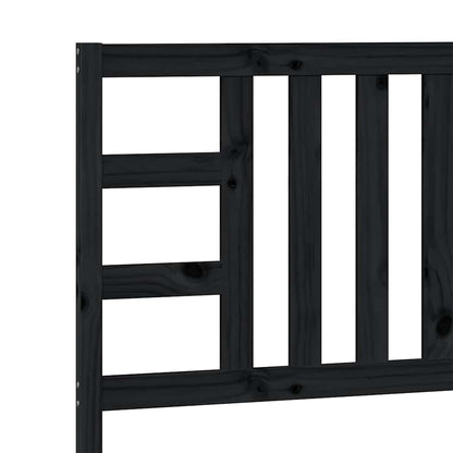 vidaXL Bed Headboard | Black | Solid Pine Wood | Medium |  Decorative Inlays