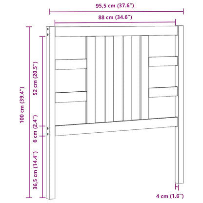 vidaXL Bed Headboard | Black | Solid Pine Wood | Medium |  Decorative Inlays