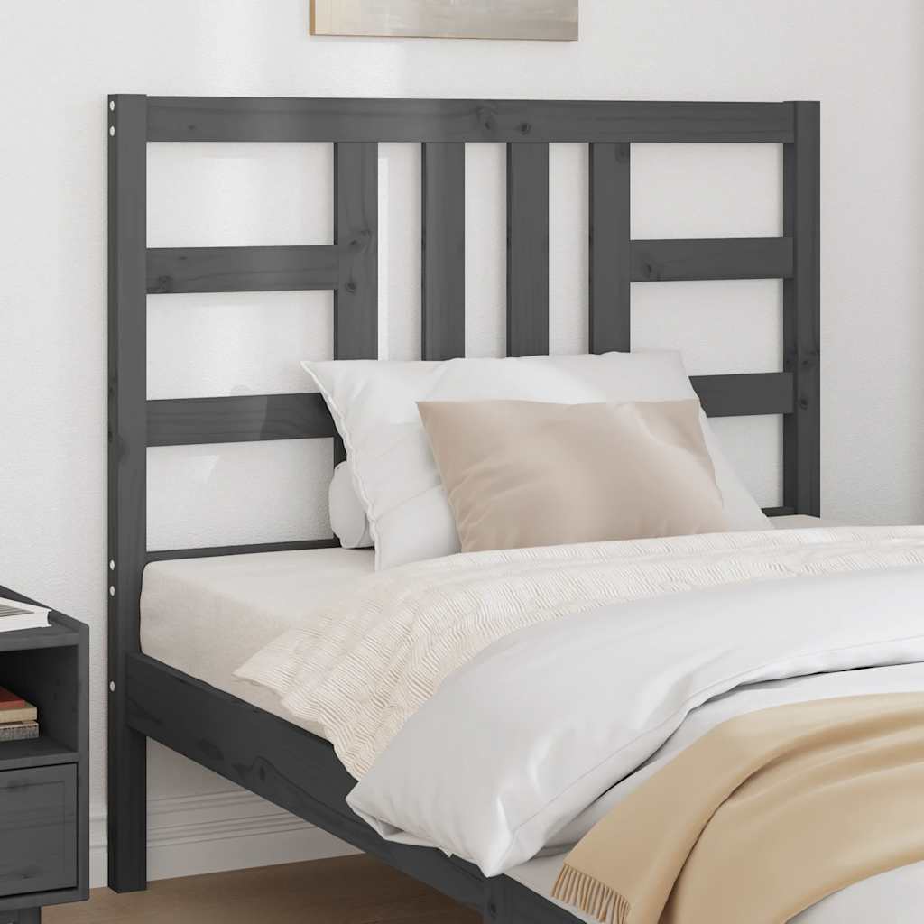 vidaXL Bed Headboard | Grey | Solid Pine Wood | Medium | Durable | Bed Headboard