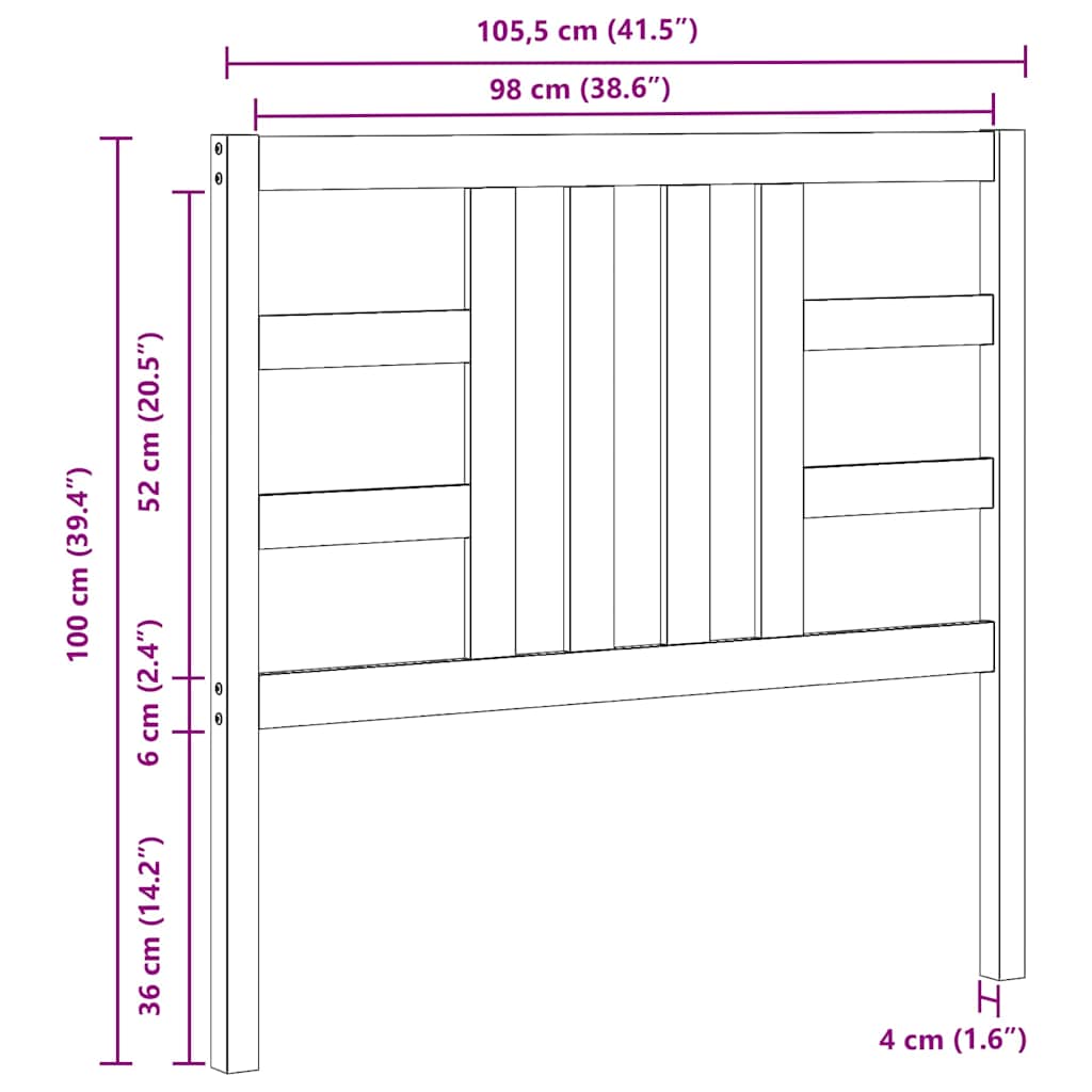 vidaXL Bed Headboard | Honey brown | Solid pine wood | Medium | Durable