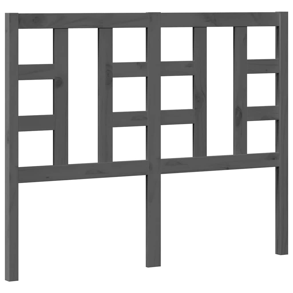 vidaXL Bed Headboard Grey 126x4x100 cm Solid Wood Pine