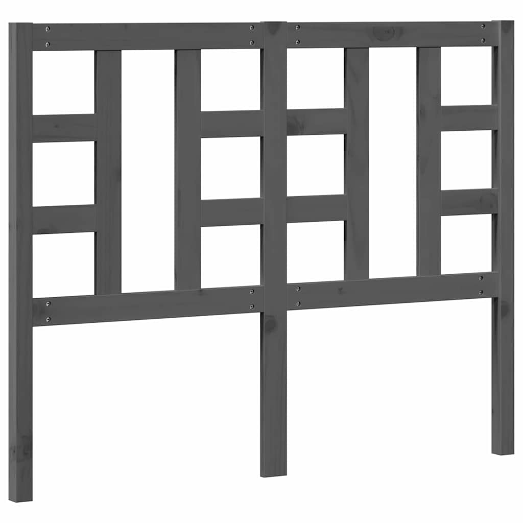 vidaXL Bed Headboard Grey 126x4x100 cm Solid Wood Pine