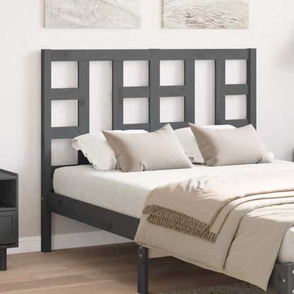 vidaXL Bed Headboard Grey 126x4x100 cm Solid Wood Pine