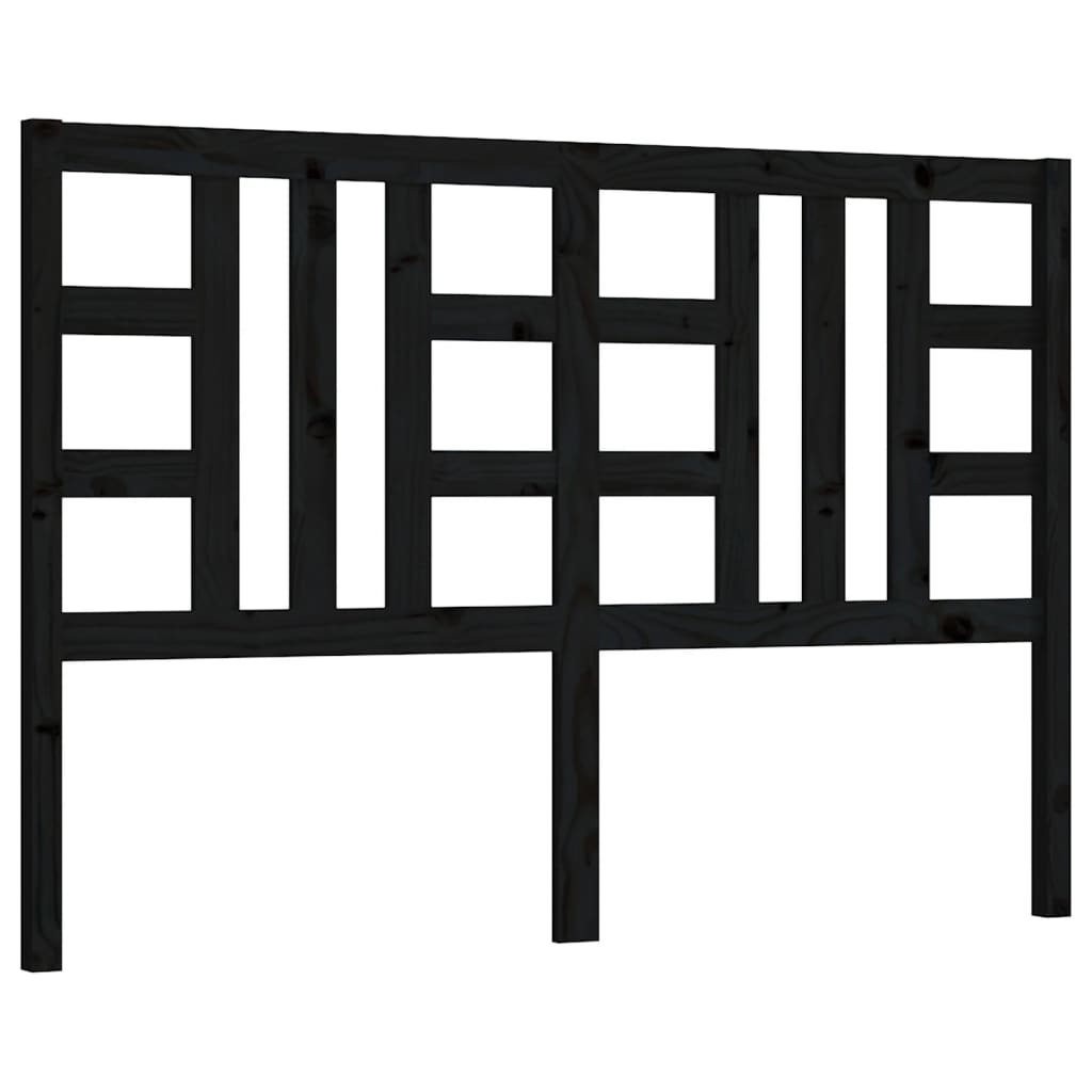 vidaXL Bed Headboard Black 126x4x100 cm Solid Wood Pine