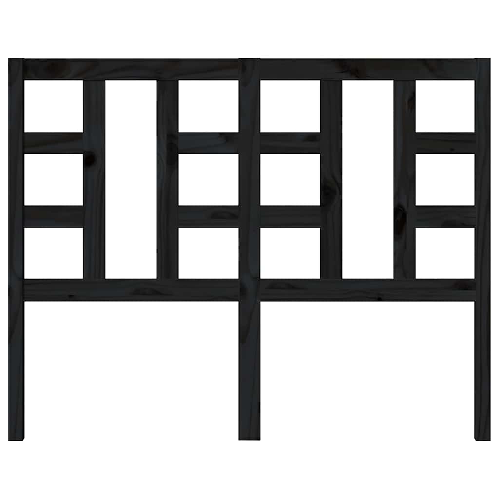 vidaXL Bed Headboard Black 126x4x100 cm Solid Wood Pine