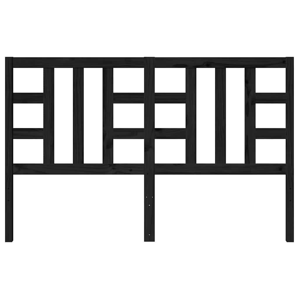 vidaXL Bed Headboard Black 146x4x100 cm Solid Wood Pine