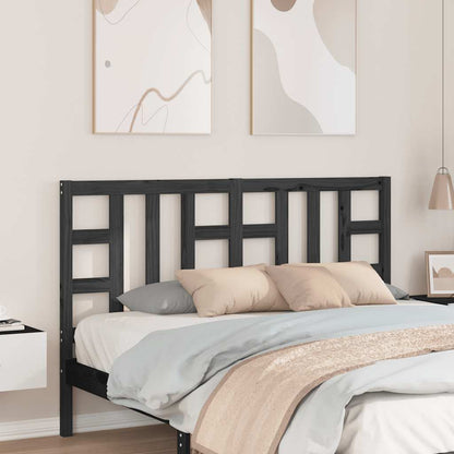 vidaXL Bed Headboard Black 146x4x100 cm Solid Wood Pine
