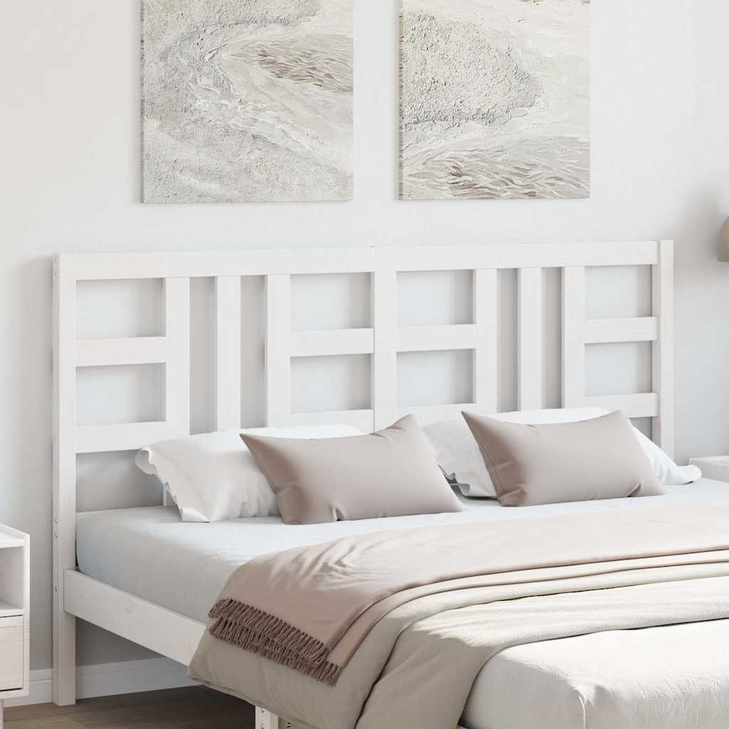 vidaXL Bed Headboard White 156x4x100 cm Solid Wood Pine