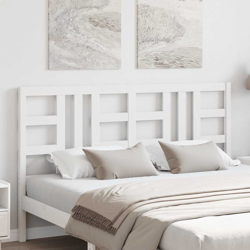 vidaXL Bed Headboard White 156x4x100 cm Solid Wood Pine