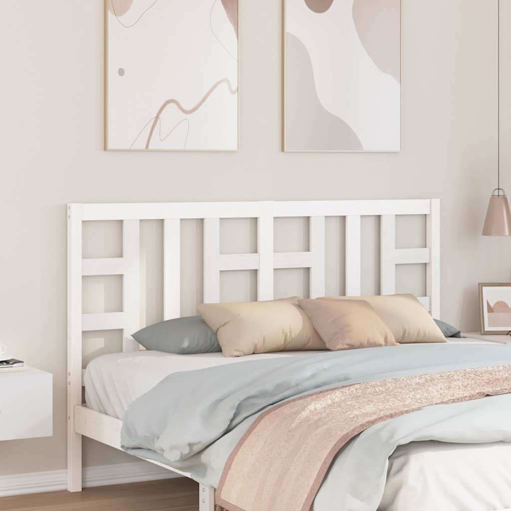 vidaXL Bed Headboard White 156x4x100 cm Solid Wood Pine