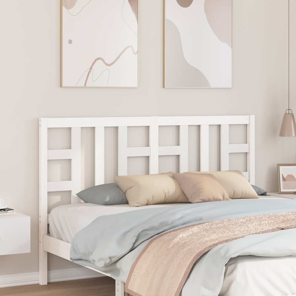 vidaXL Bed Headboard White 156x4x100 cm Solid Wood Pine