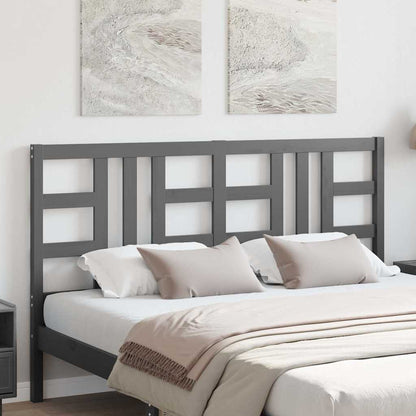 vidaXL Bed Headboard Grey 166x4x100 cm Solid Wood Pine