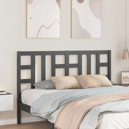 vidaXL Bed Headboard Grey 166x4x100 cm Solid Wood Pine