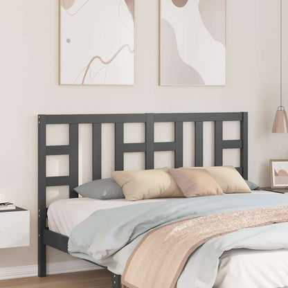 vidaXL Bed Headboard Grey 166x4x100 cm Solid Wood Pine
