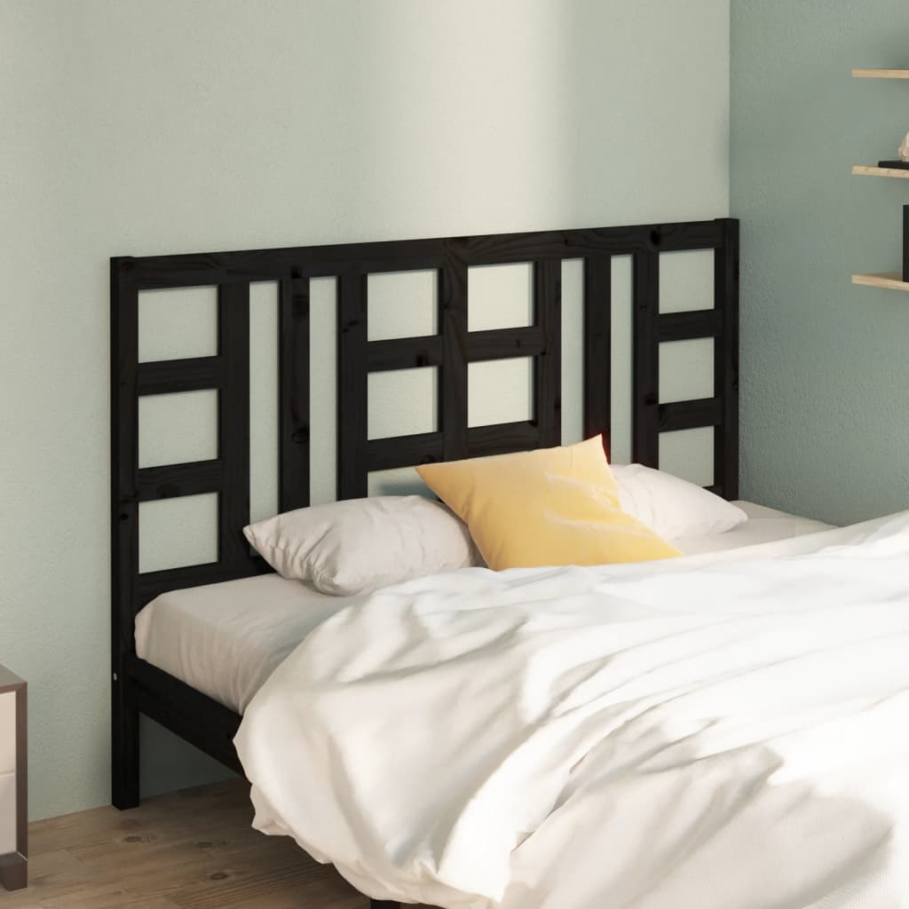 vidaXL Bed Headboard Black 166x4x100 cm Solid Wood Pine