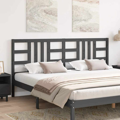 vidaXL Bed Headboard Grey 206x4x100 cm Solid Wood Pine