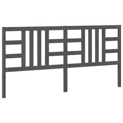 vidaXL Bed Headboard Grey 206x4x100 cm Solid Wood Pine