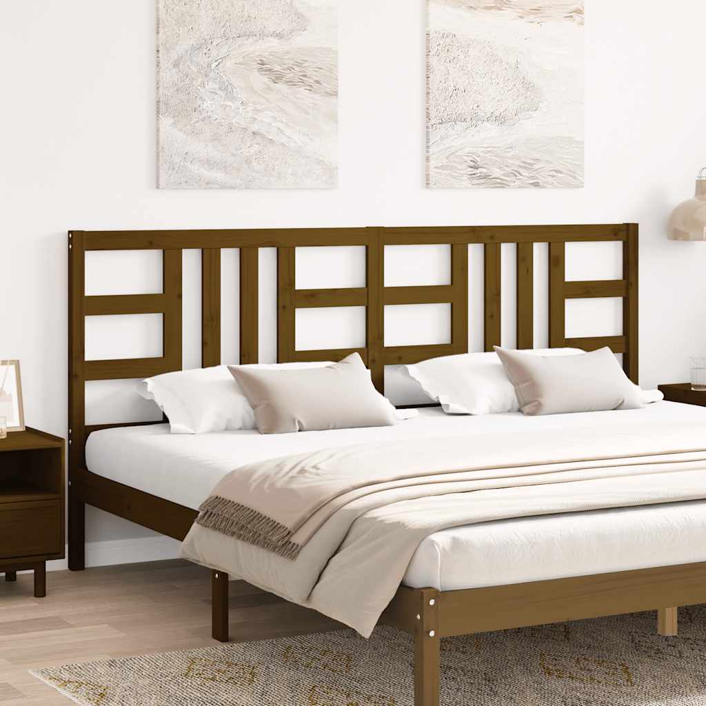 vidaXL Bed Headboard Honey Brown 206x4x100 cm Solid Wood Pine