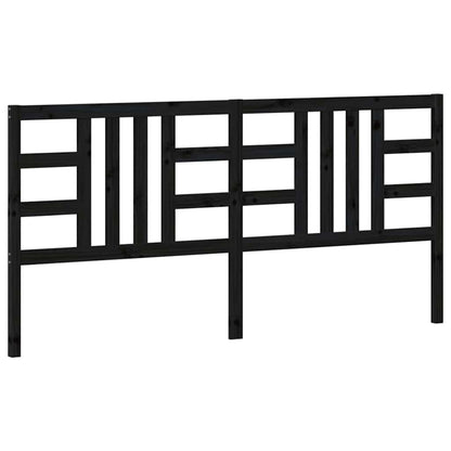 vidaXL Bed Headboard Black 206x4x100 cm Solid Wood Pine