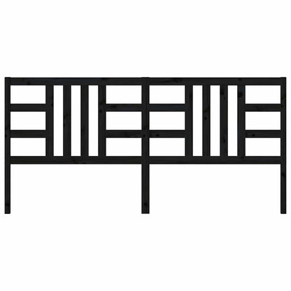 vidaXL Bed Headboard Black 206x4x100 cm Solid Wood Pine