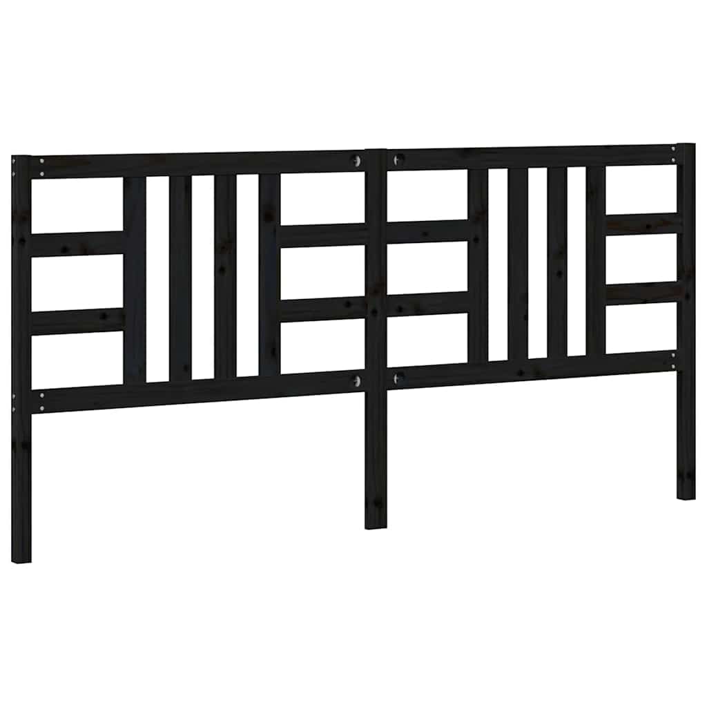 vidaXL Bed Headboard Black 206x4x100 cm Solid Wood Pine
