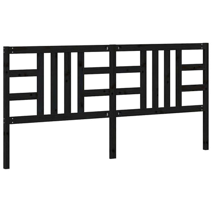 vidaXL Bed Headboard Black 206x4x100 cm Solid Wood Pine