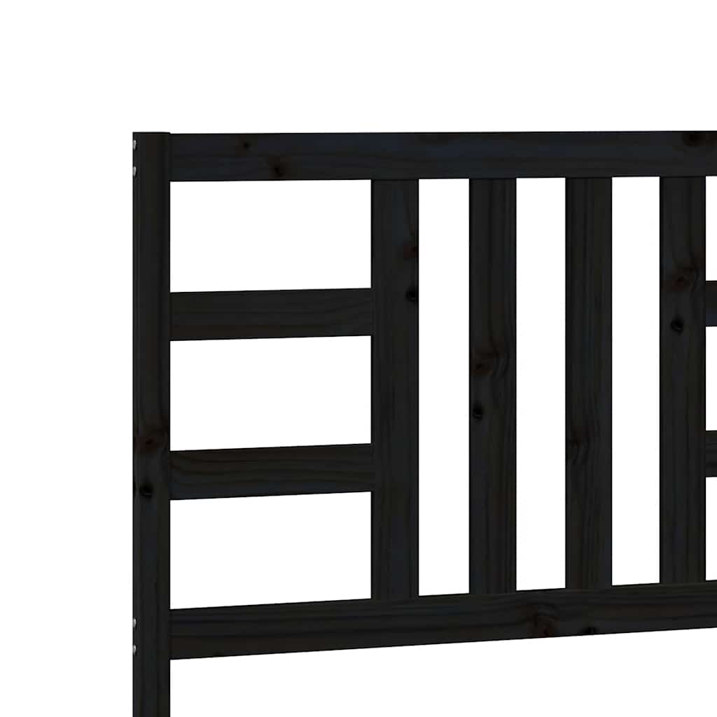 vidaXL Bed Headboard Black 206x4x100 cm Solid Wood Pine