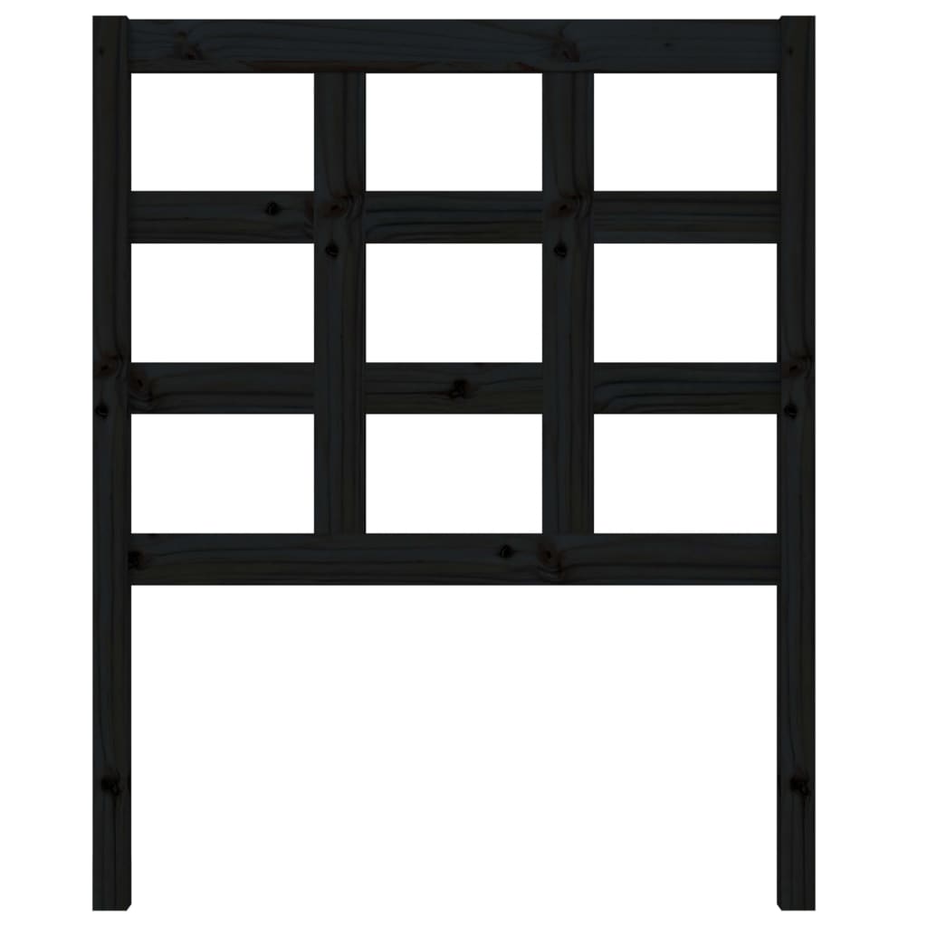 vidaXL Bed Headboard Black 80.5x4x100 cm Solid Wood Pine