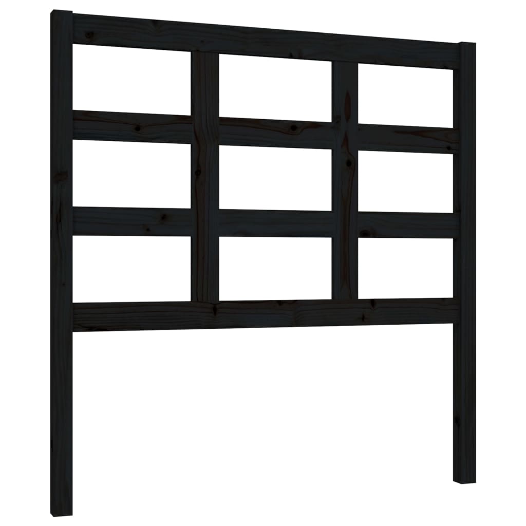 vidaXL Bed Headboard Black 95.5x4x100 cm Solid Wood Pine