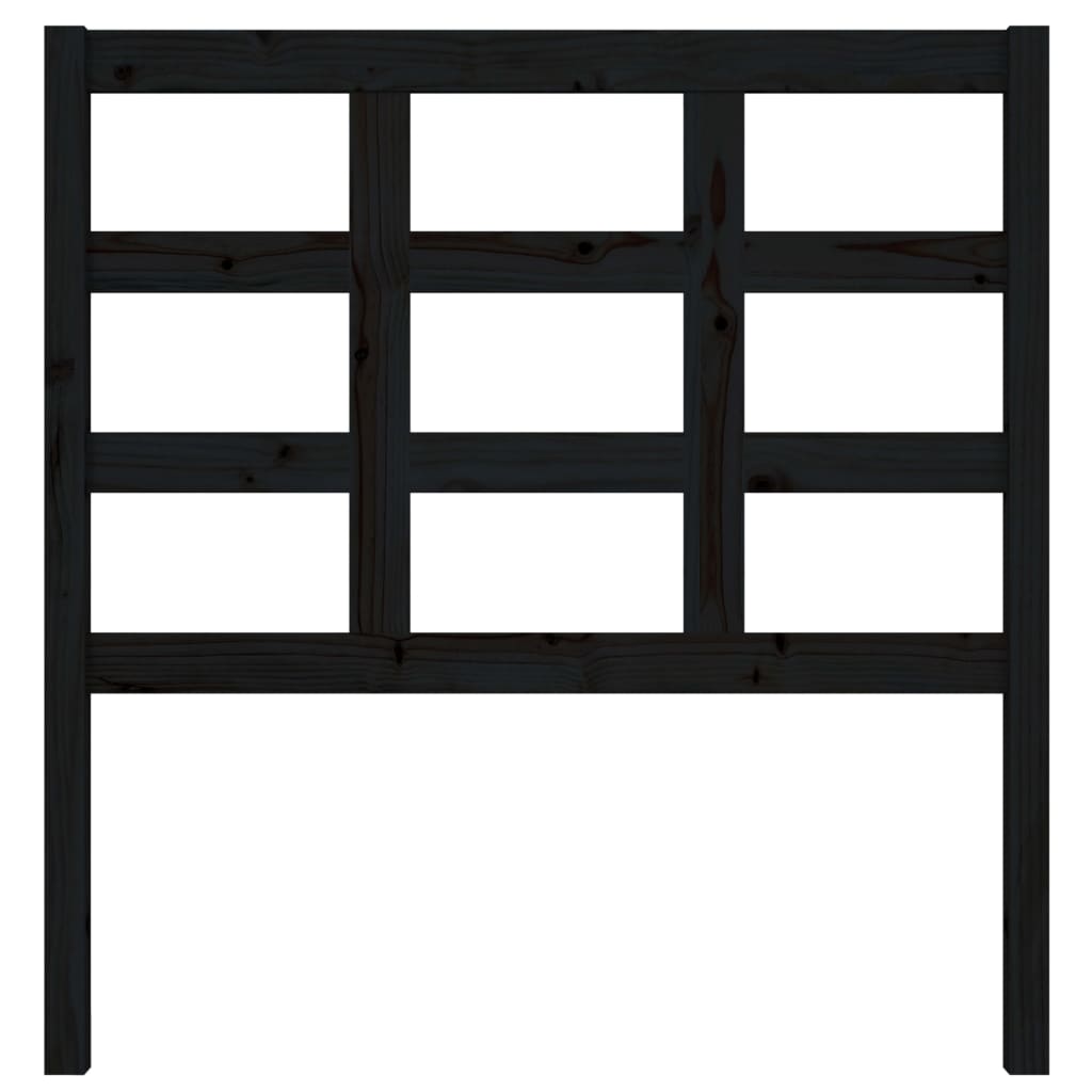 vidaXL Bed Headboard Black 95.5x4x100 cm Solid Wood Pine