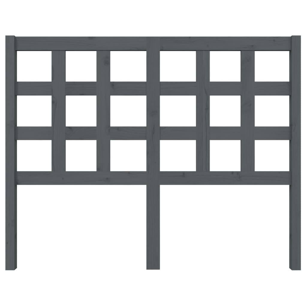 vidaXL Bed Headboard Grey 125.5x4x100 cm Solid Wood Pine