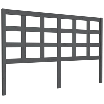 vidaXL Bed Headboard Grey 156x4x100 cm Solid Wood Pine