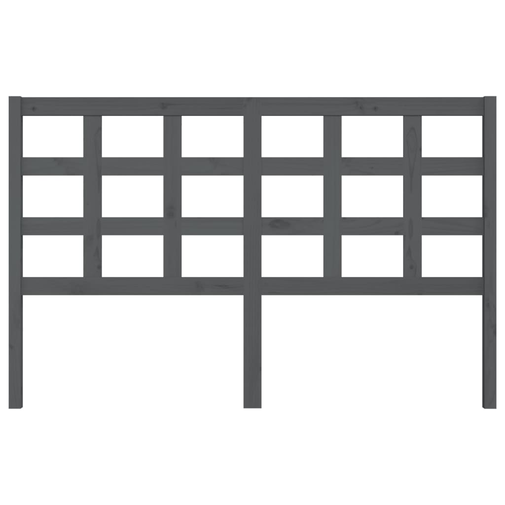 vidaXL Bed Headboard Grey 156x4x100 cm Solid Wood Pine