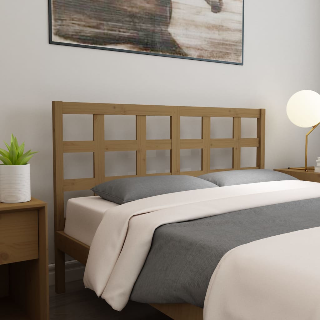 vidaXL Bed Headboard Honey Brown 156x4x100 cm Solid Wood Pine