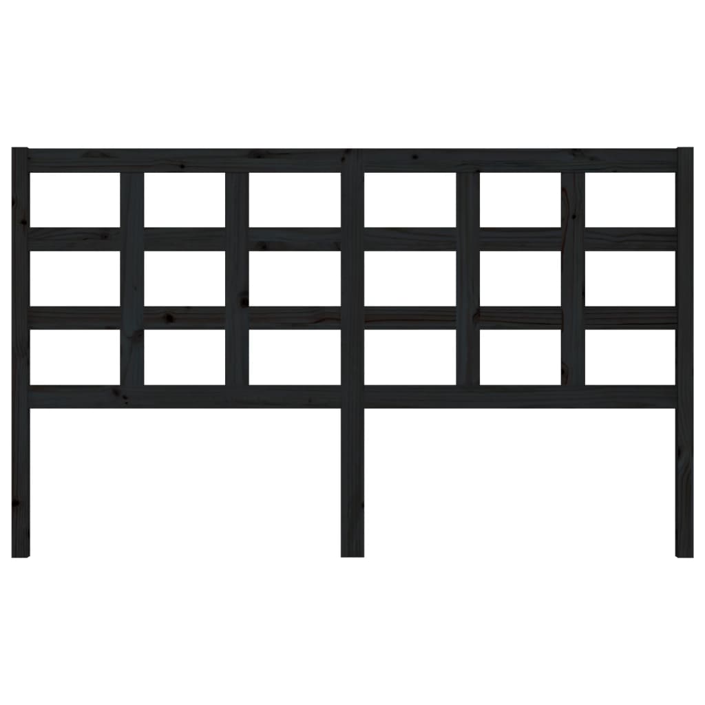 vidaXL Bed Headboard Black 165.5x4x100 cm Solid Wood Pine