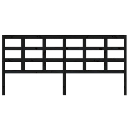 vidaXL Bed Headboard Black 205.5x4x100 cm Solid Wood Pine