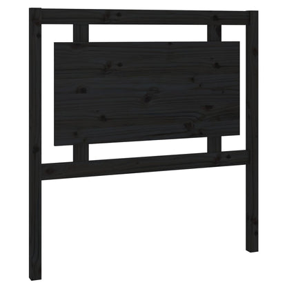 vidaXL Bed Headboard | Black | Solid Pine Wood | Standard | Decorative Inlays