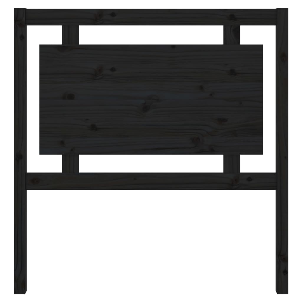 vidaXL Bed Headboard | Black | Solid Pine Wood | Standard | Decorative Inlays
