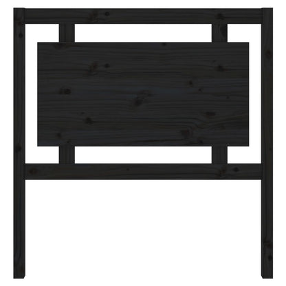 vidaXL Bed Headboard | Black | Solid Pine Wood | Standard | Decorative Inlays