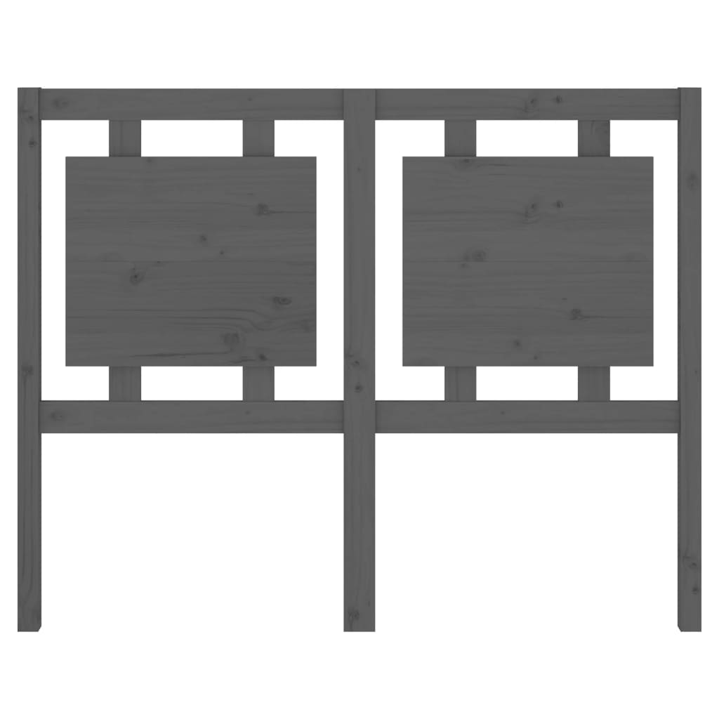 vidaXL Bed Headboard | Grey | Solid Pine Wood | Large | Decorative Inlays
