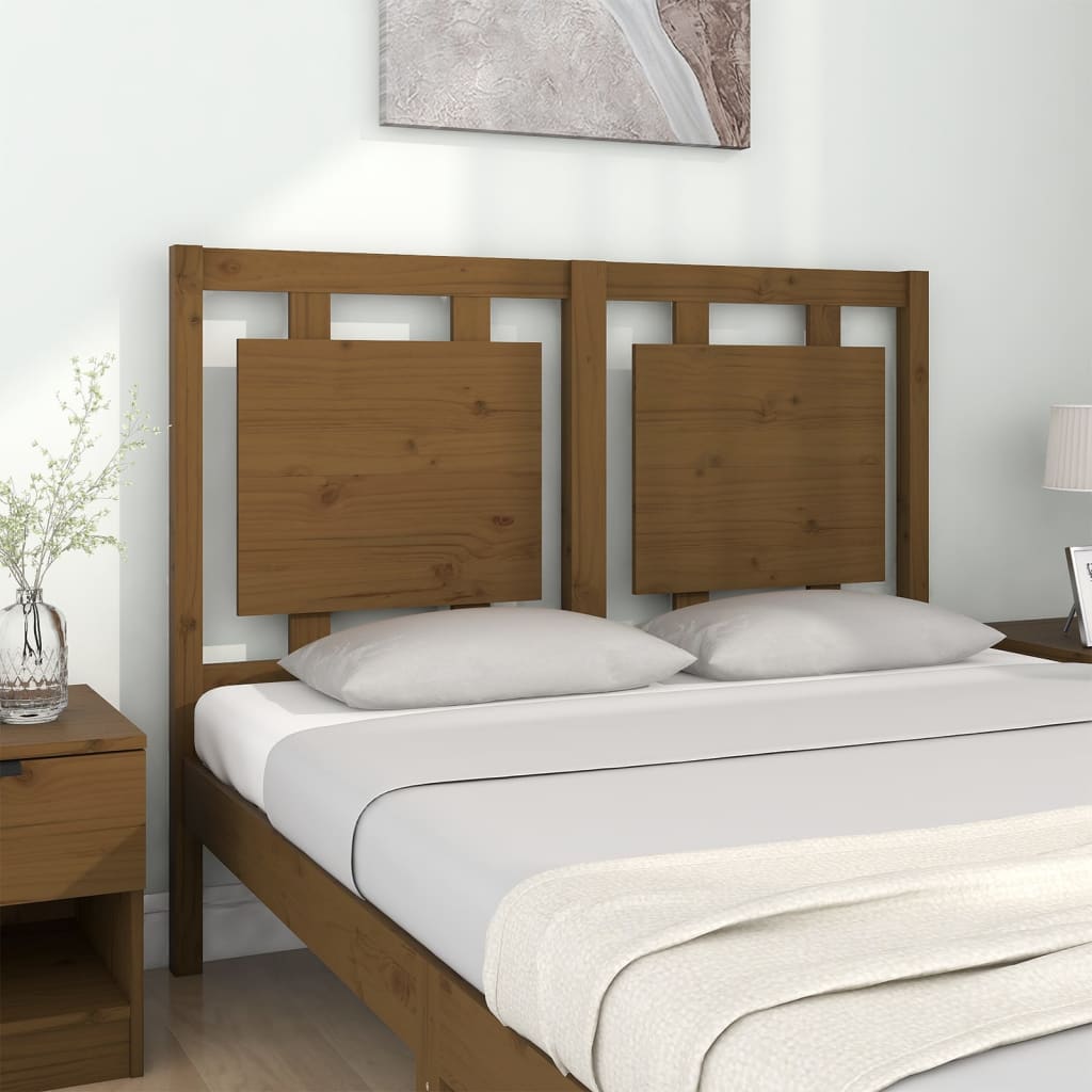 vidaXL Bed Headboard Honey Brown 125.5x4x100 cm Solid Pine Wood