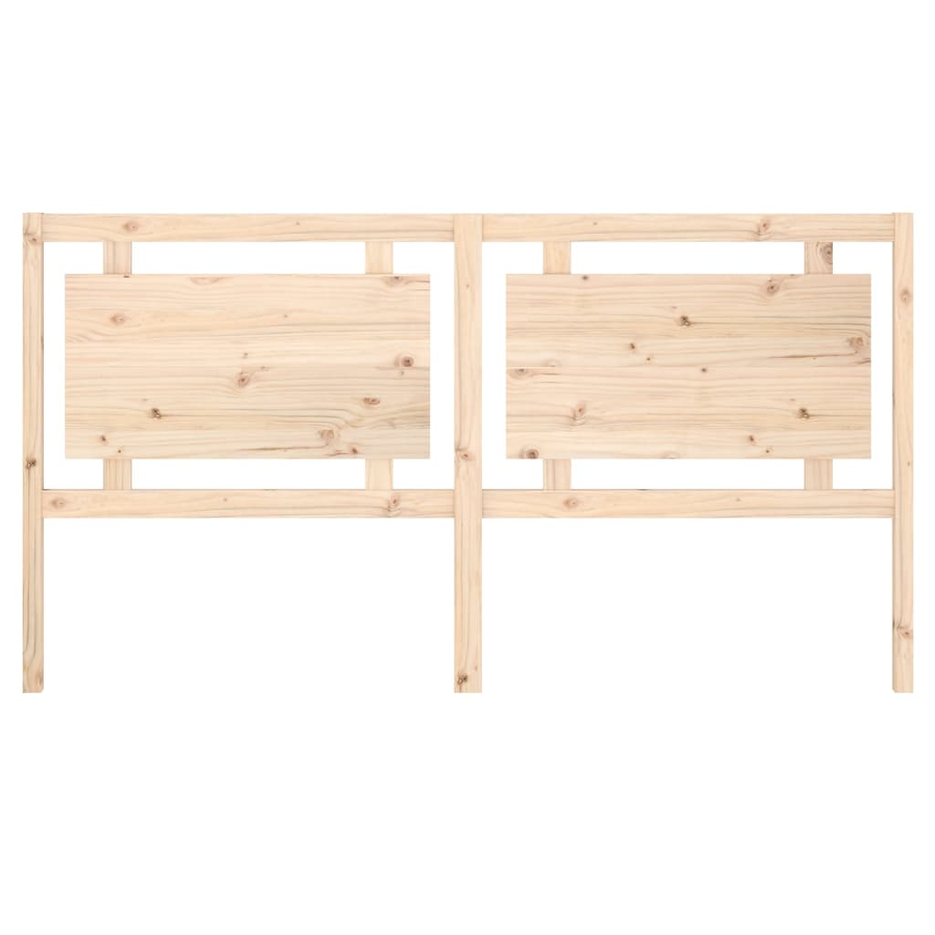 vidaXL Bed Headboard | Natural | Solid Pine Wood | Decorative Inlays