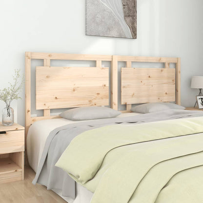 vidaXL Bed Headboard | Natural | Solid Pine Wood | Decorative Inlays