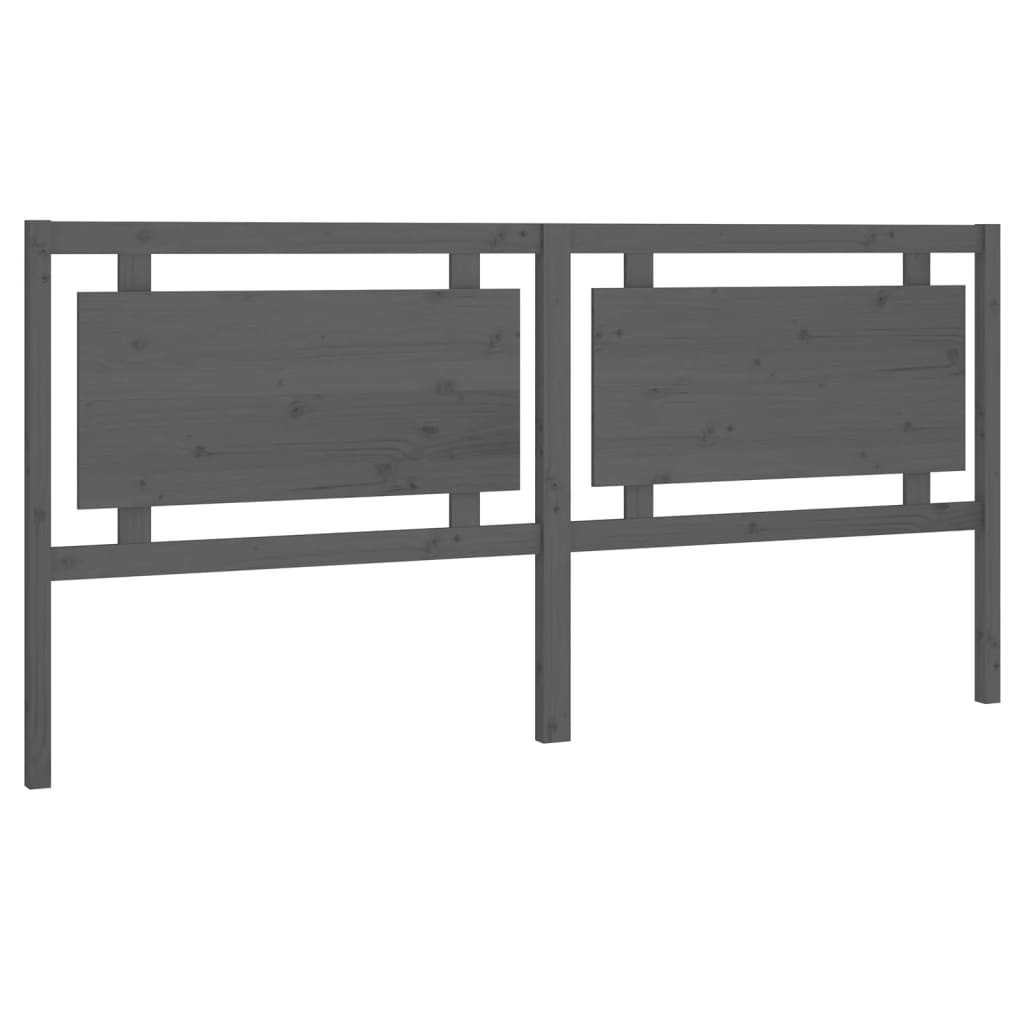 vidaXL Bed Headboard Grey 205.5x4x100 cm Solid Pine Wood