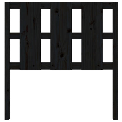 vidaXL Bed Headboard | Black | Solid Pine Wood | Medium | Decorative Inlays