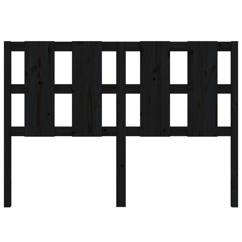 vidaXL Bed Headboard Black 125.5x4x100 cm Solid Wood Pine